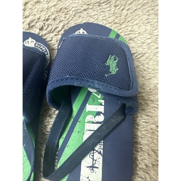 Polo Ralph Lauren Kids Shoes 9 Slide w/ Strap Slip On Sandals Blue - Picture 16 of 16